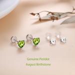 Peridot Birthstone Stud Earrings in Sterling Silver
