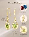 Peridot Dangle Earrings in Sterling Silver and Gold