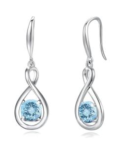 Aquamarine Drop Earrings in Sterling Silver