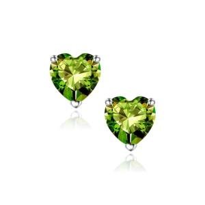 Peridot Birthstone Stud Earrings in Sterling Silver