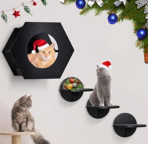 Modern wall furniture for cats, 1 shelf & 3 steps