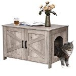 Barn Door Cat Litter Box Enclosure Furniture