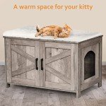 Barn Door Cat Litter Box Enclosure Furniture