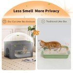 Stylish Cat Litter Box Enclosure Furniture in Grey