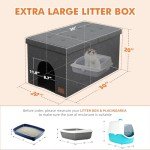 Stylish Cat Litter Box Enclosure Furniture in Grey