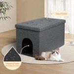Stylish Cat Litter Box Enclosure Furniture in Grey