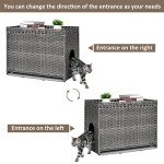 Stylish Cat Litter Box Enclosure with Soft Mat