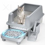 Extra Large Stainless Steel Enclosed Cat Litter Box