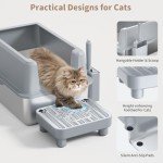 Extra Large Stainless Steel Enclosed Cat Litter Box
