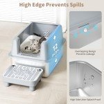 Extra Large Stainless Steel Enclosed Cat Litter Box