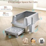 Extra Large Stainless Steel Enclosed Cat Litter Box