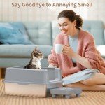 Extra Large Stainless Steel Enclosed Cat Litter Box