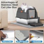 Extra Large Stainless Steel Litter Box with Lid