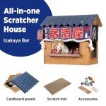 Cozy Cardboard Cat Beds with Scratchers and Cave