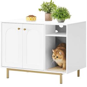 Stylish Cat Litter Box Furniture and Storage Table