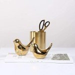 Gold bird statues for modern home decor