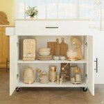 Rolling Kitchen Island with Storage and Drop Leaf