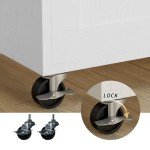 Rolling Kitchen Island Cart with Storage and Drop Leaf