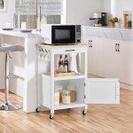 Yaheetech Rolling Kitchen Island with Cabinet and Drawer
