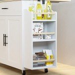 Rolling Kitchen Island with Storage and Drop Leaf
