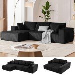 Modern 108” Cloud Modular Sectional Sofa in Black