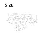 Modular L-Shaped Sectional Sofa with Ottoman Storage