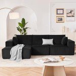 Modern 108” Cloud Modular Sectional Sofa in Black