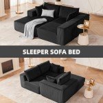 Modern 108” Cloud Modular Sectional Sofa in Black