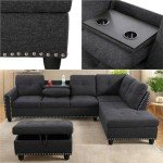 Modular L-Shaped Sectional Sofa with Ottoman Storage
