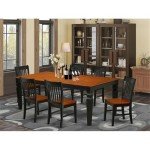 7-Piece Black & Cherry Dining Room Set