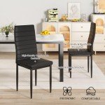 Modern 5-Piece Faux Marble Dining Set for 4