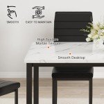 Modern 5-Piece Faux Marble Dining Set for 4