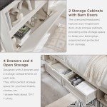 Farmhouse King Size Wood Bed Frame with Storage