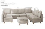 Whitesand U-Shaped Leather Sectional Sofa with Storage