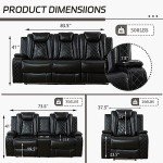 Power Recliner Sofa Set with LED & USB