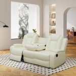 Power Reclining Sofa Set with USB Ports - Creamy White