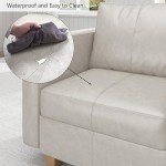 Whitesand U-Shaped Leather Sectional Sofa with Storage