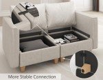 Whitesand U-Shaped Leather Sectional Sofa with Storage