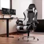 Ergonomic Gaming Chair with Footrest and Lumbar Support