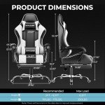 Ergonomic Gaming Chair with Footrest and Lumbar Support