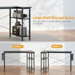 TIQLAB 40” L-Shaped Small Computer Desk with Outlets