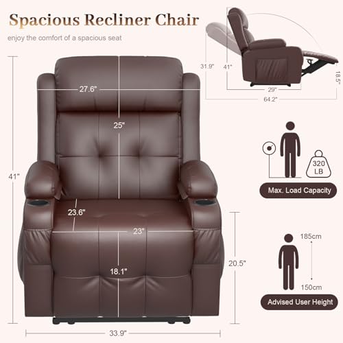Yolsali Electric Power Oversized Recliner Chair with Massage