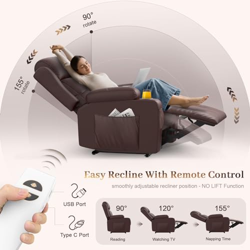 Yolsali Electric Power Oversized Recliner Chair with Massage