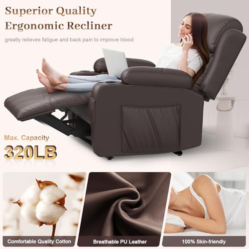 Yolsali Electric Power Oversized Recliner Chair with Massage