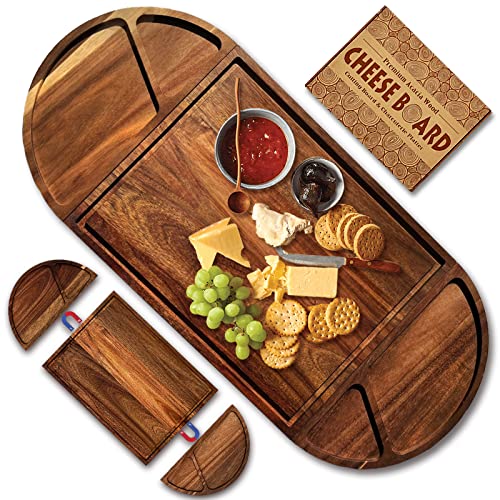 Acacia Wood Charcuterie Board Set with Handles