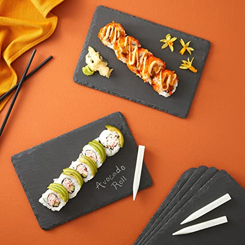 6 Mini Slate Charcuterie Boards with Chalk