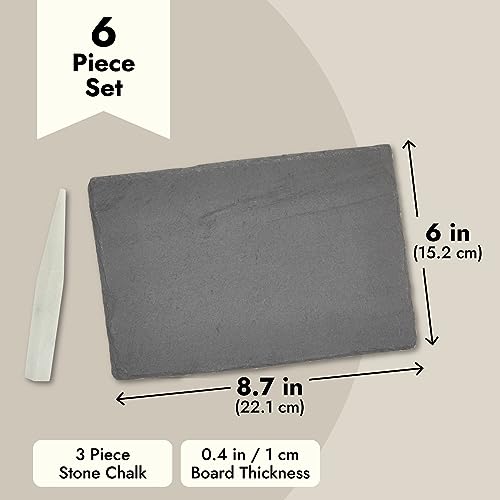 6 Mini Slate Charcuterie Boards with Chalk