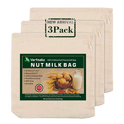 3 Pack Reusable Cotton Cheese Straining Bags