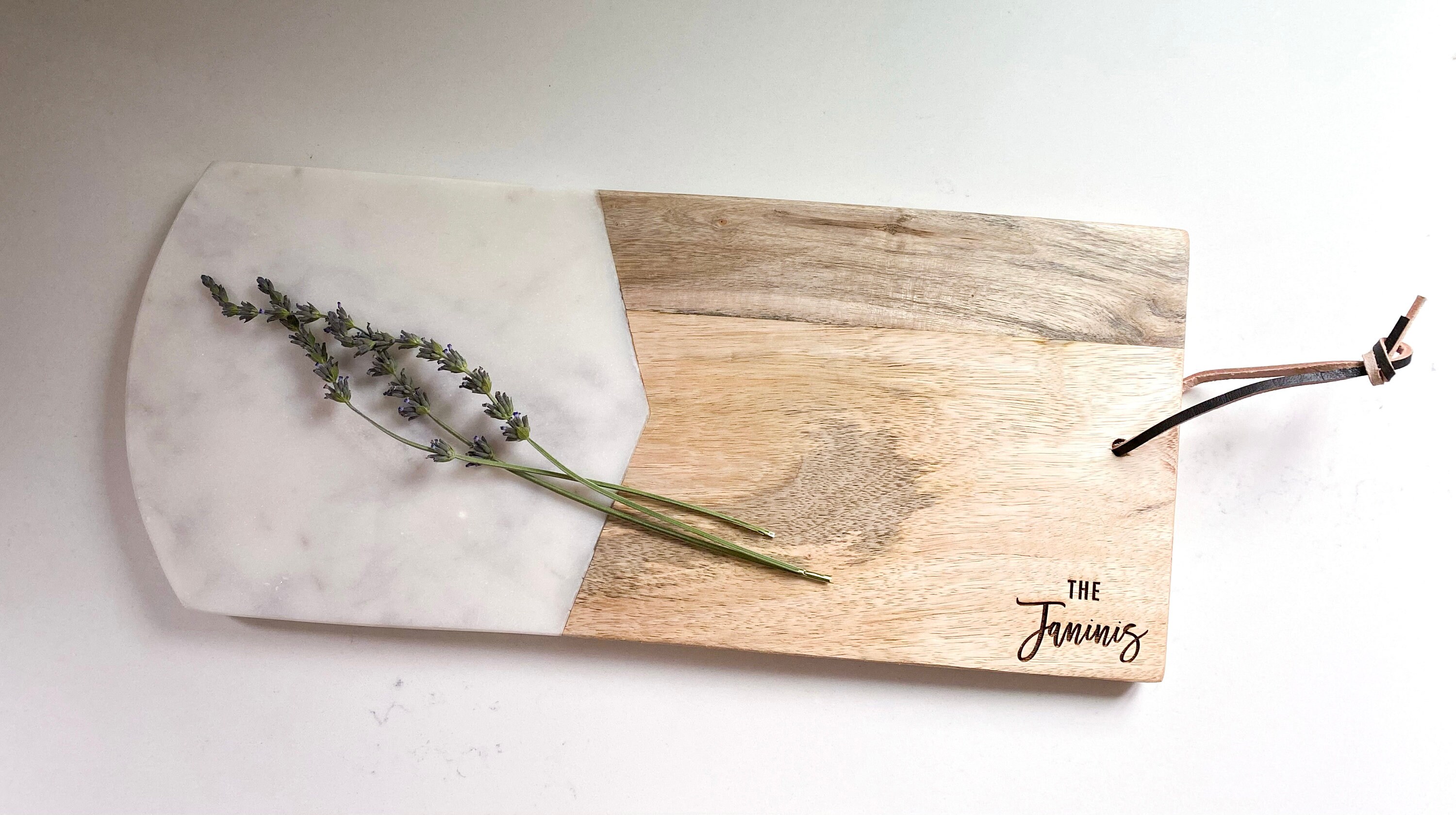 Personalized Marble Cheese Board Set with Spreader