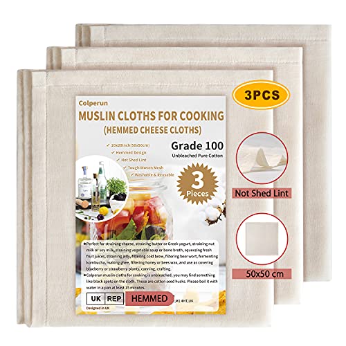 Pure Cotton Cheese Straining Cloths - 3 Pack